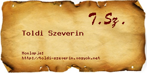 Toldi Szeverin névjegykártya